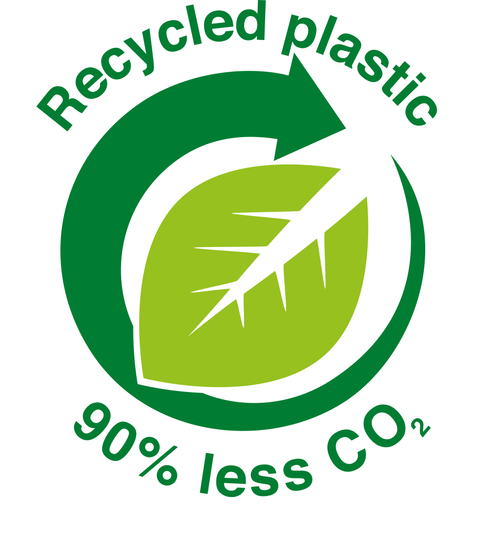 Recycled Plastic: 90% less CO2
